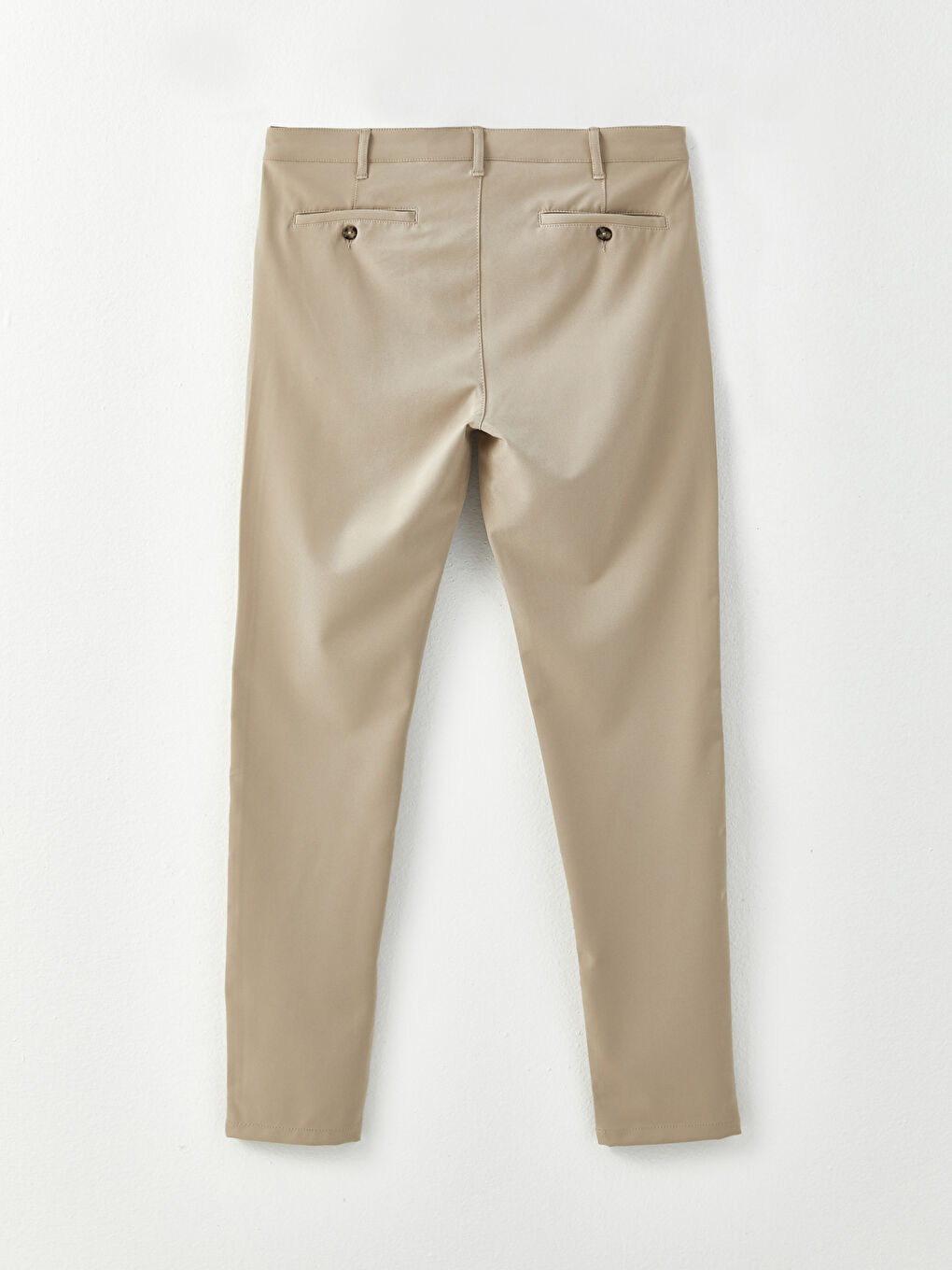 Bej Dar Kalıp Gabardin Erkek Chino Pantolon-6