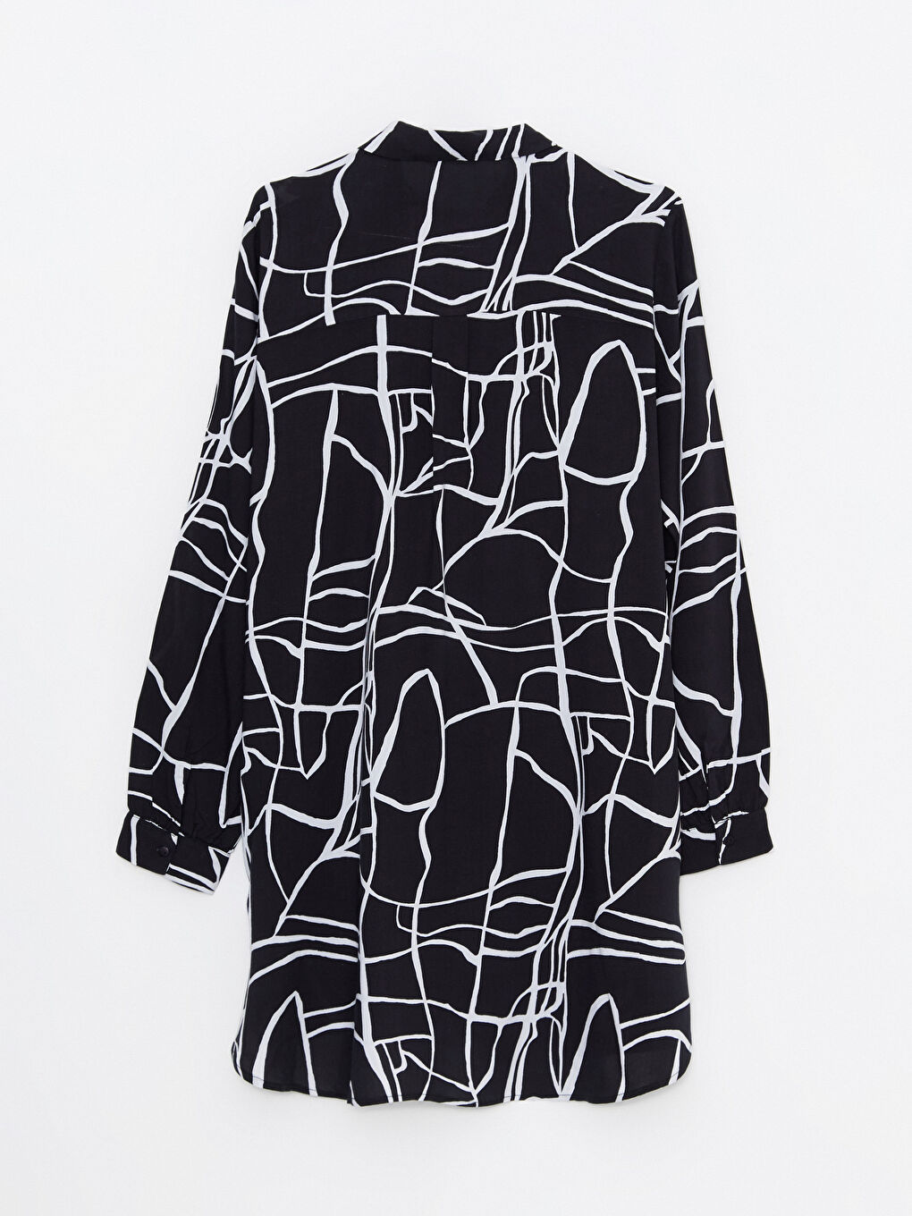 Patterned Long Sleeve Viscose Women's Shirt Tunic-6