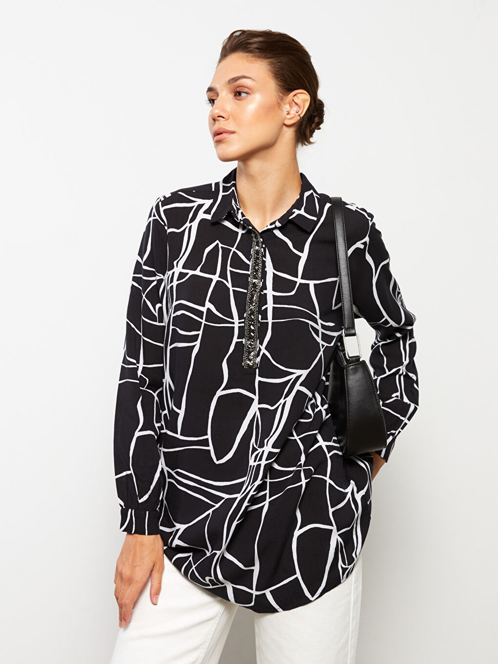 LCWAIKIKI Classic Patterned Women's Shirt Tunic -S4EJ27Z8