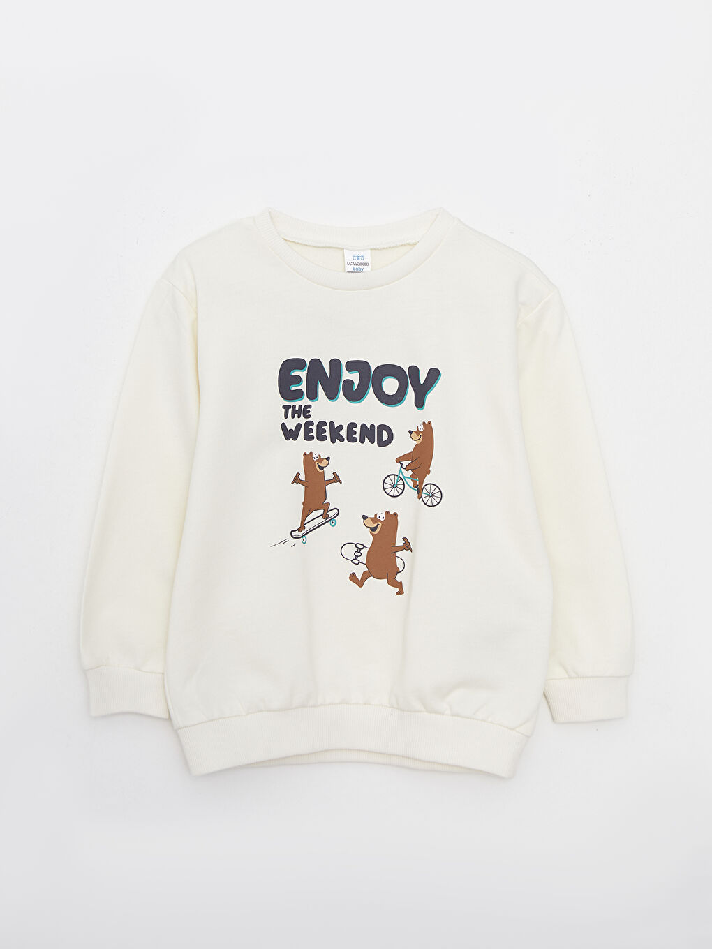 Суитшърт с кръгло деколте, дълъг ръкав, отпечатан, за бебета момчета