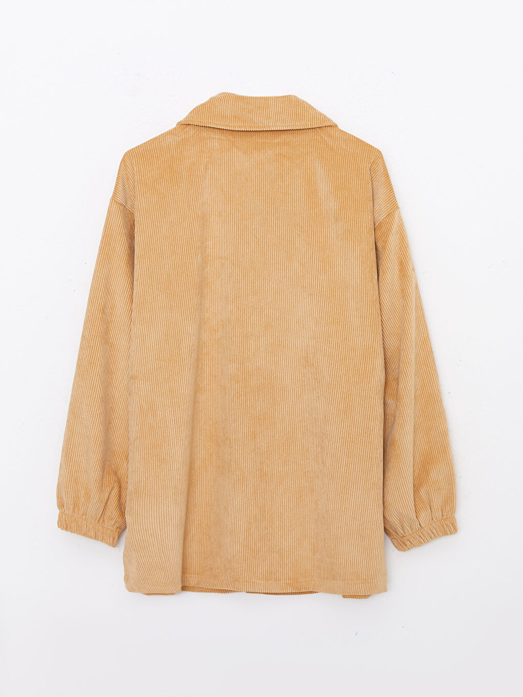 Buttoned Regular Long Sleeve Velvet Women's Shirt Jacket -W27742Z8-GFE