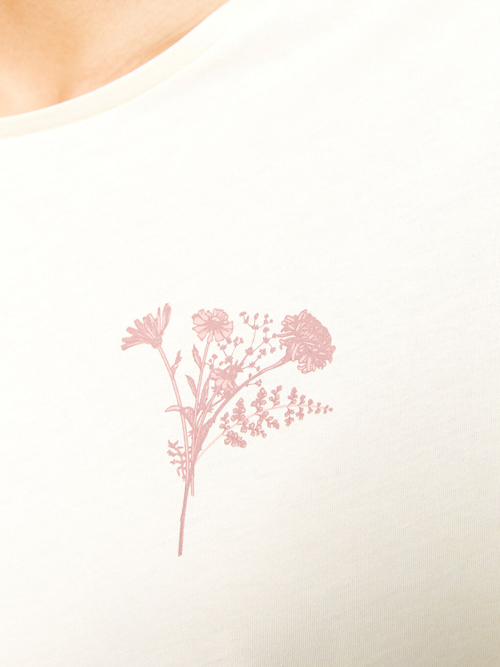 Pembe Bisiklet Yaka Baskılı Uzun Kollu Pamuklu Kadın Pijama Takımı-3