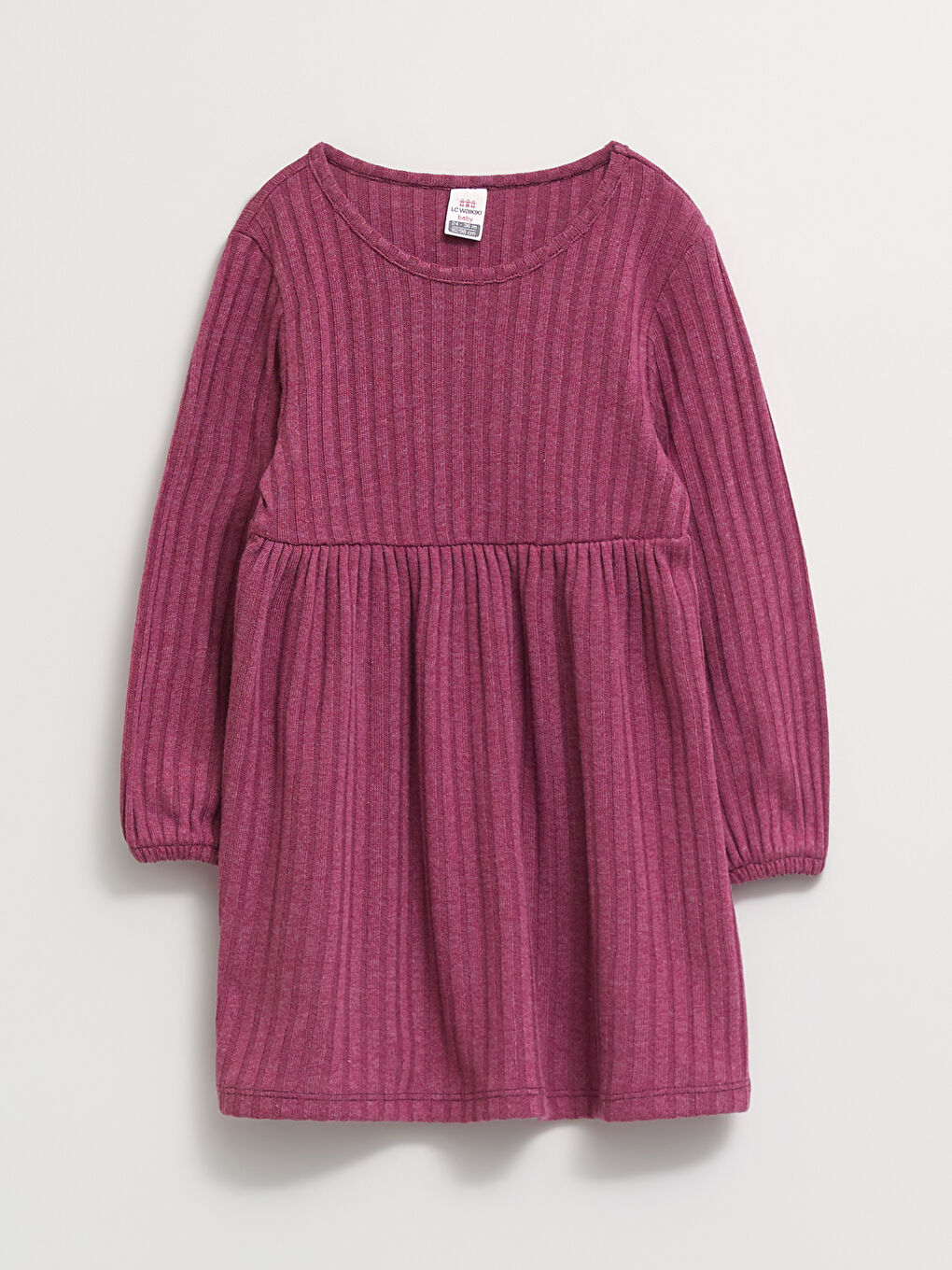 LCW ECO Crew Neck Long Sleeve Baby Girls' Dress -W27792Z1-RXW
