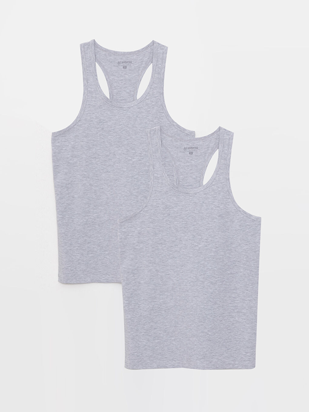 LC WAIKIKI U Neck Jersey Men's Vest 2 Pack -W27793Z8-LAL