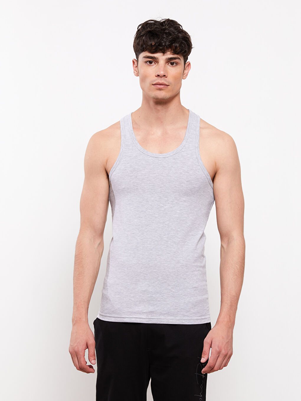 LC WAIKIKI U Neck Jersey Men's Vest 2 Pack -W27793Z8-LAL
