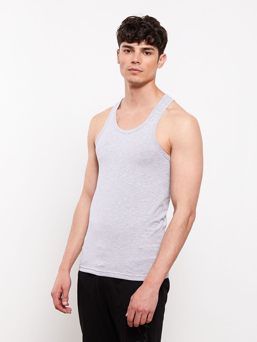 LC WAIKIKI U Neck Jersey Men's Vest 2 Pack -W27793Z8-LAL