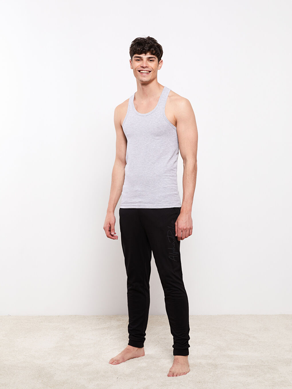LC WAIKIKI U Neck Jersey Men's Vest 2 Pack -W27793Z8-LAL