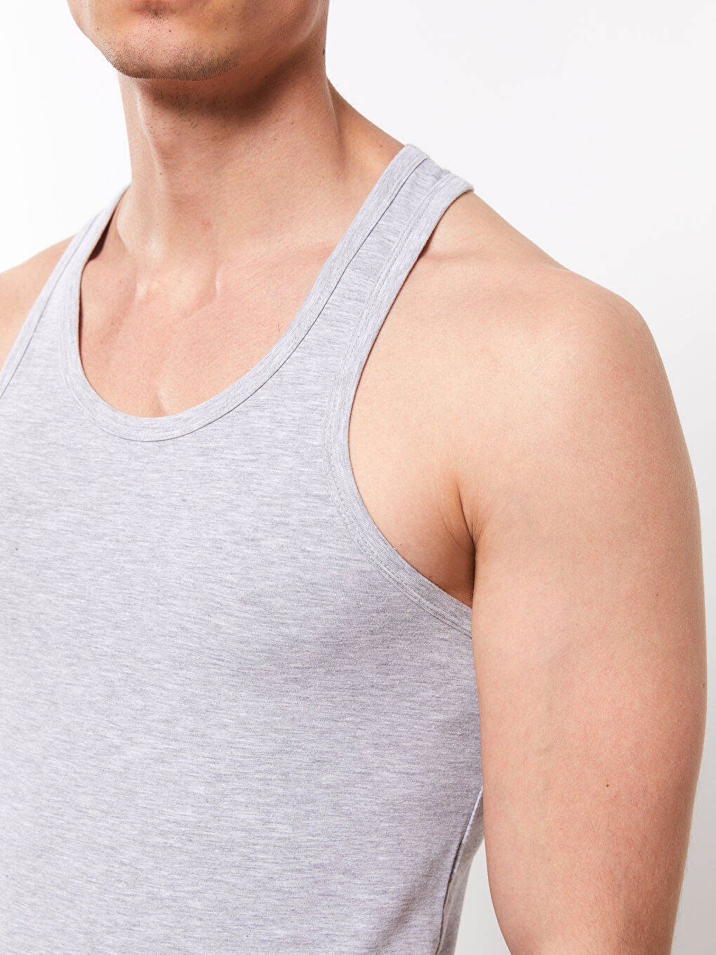 LC WAIKIKI U Neck Jersey Men's Vest 2 Pack -W27793Z8-LAL