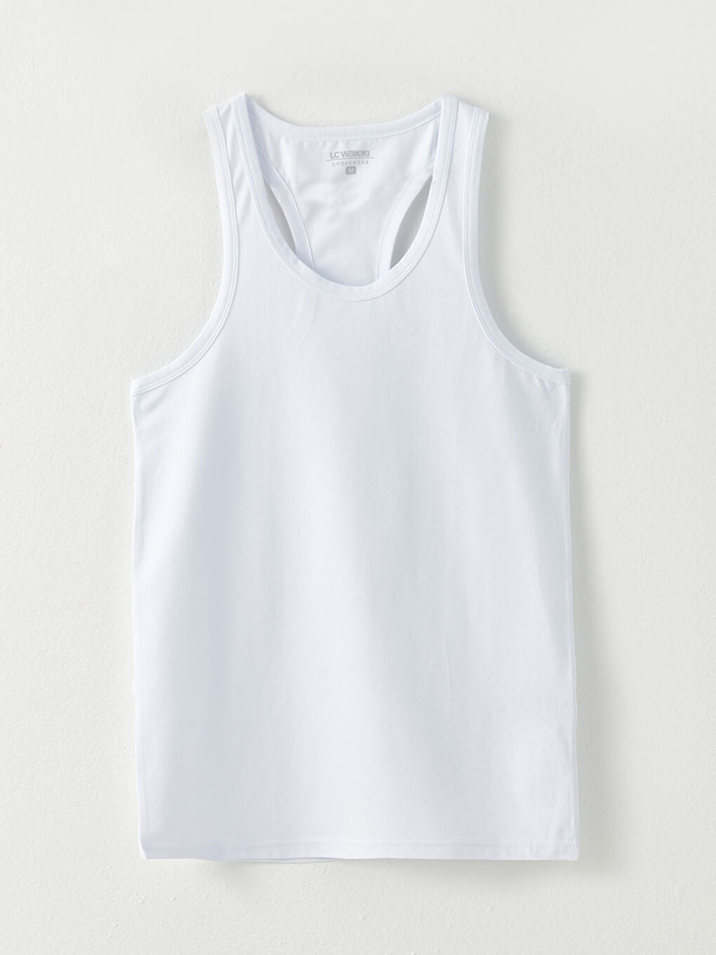 Beyaz U Yaka Penye Erkek Atlet 2'li-7