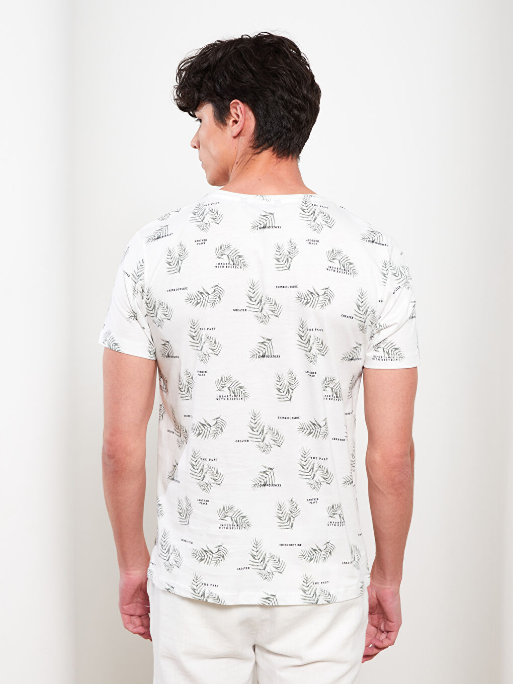 XSIDE Rundhalsausschnitt Kurzarm Bedrucktes T-Shirt aus gekämmter Baumwolle für Herren -W27796Z8-R5B