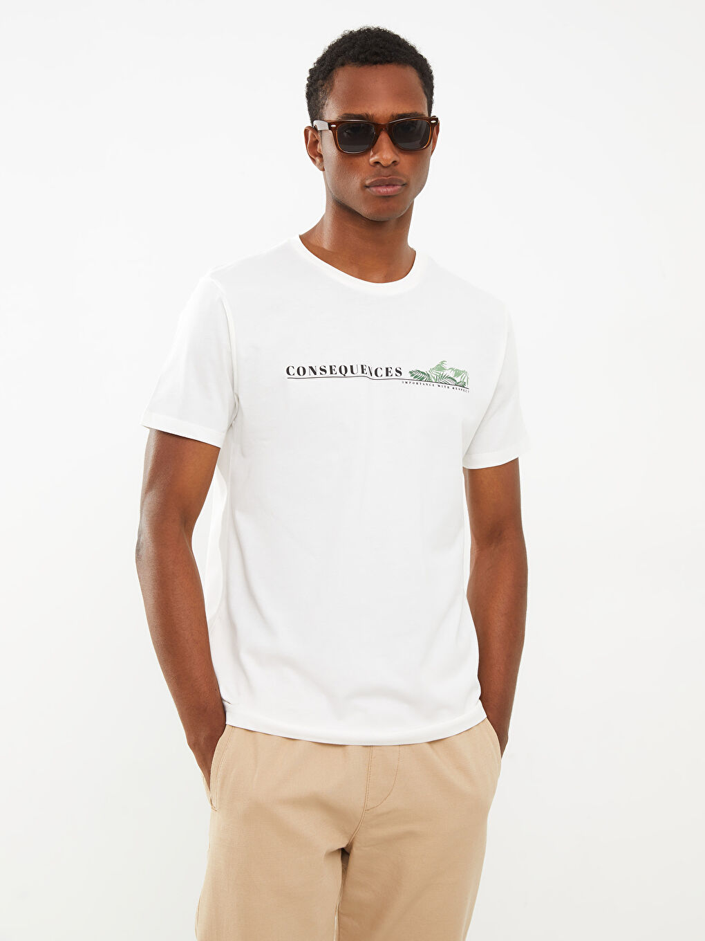 Rundhalsausschnitt Kurzarm Bedrucktes T-Shirt aus gekämmter Baumwolle für Herren