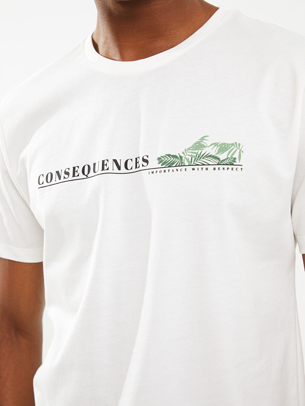 Rundhalsausschnitt Kurzarm Bedrucktes T-Shirt aus gekämmter Baumwolle für Herren-3