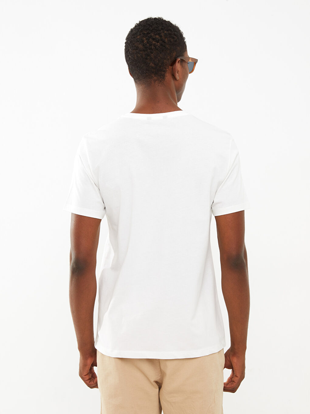 Rundhalsausschnitt Kurzarm Bedrucktes T-Shirt aus gekämmter Baumwolle für Herren-4