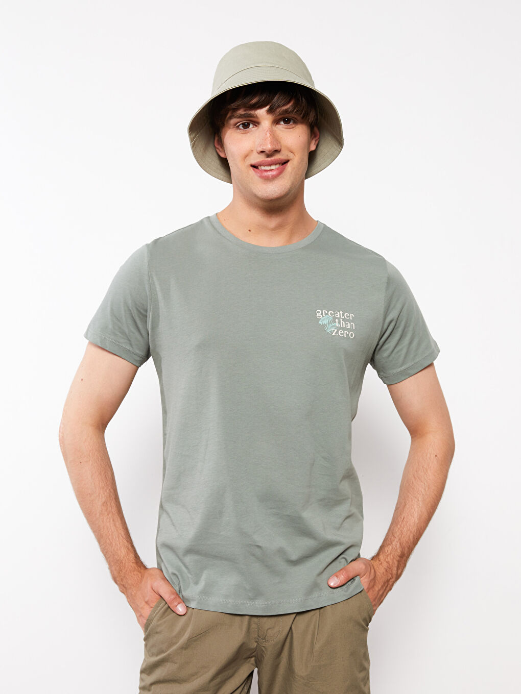 Crew Neck Short Sleeve Printed Combed Cotton Men's T-shirt