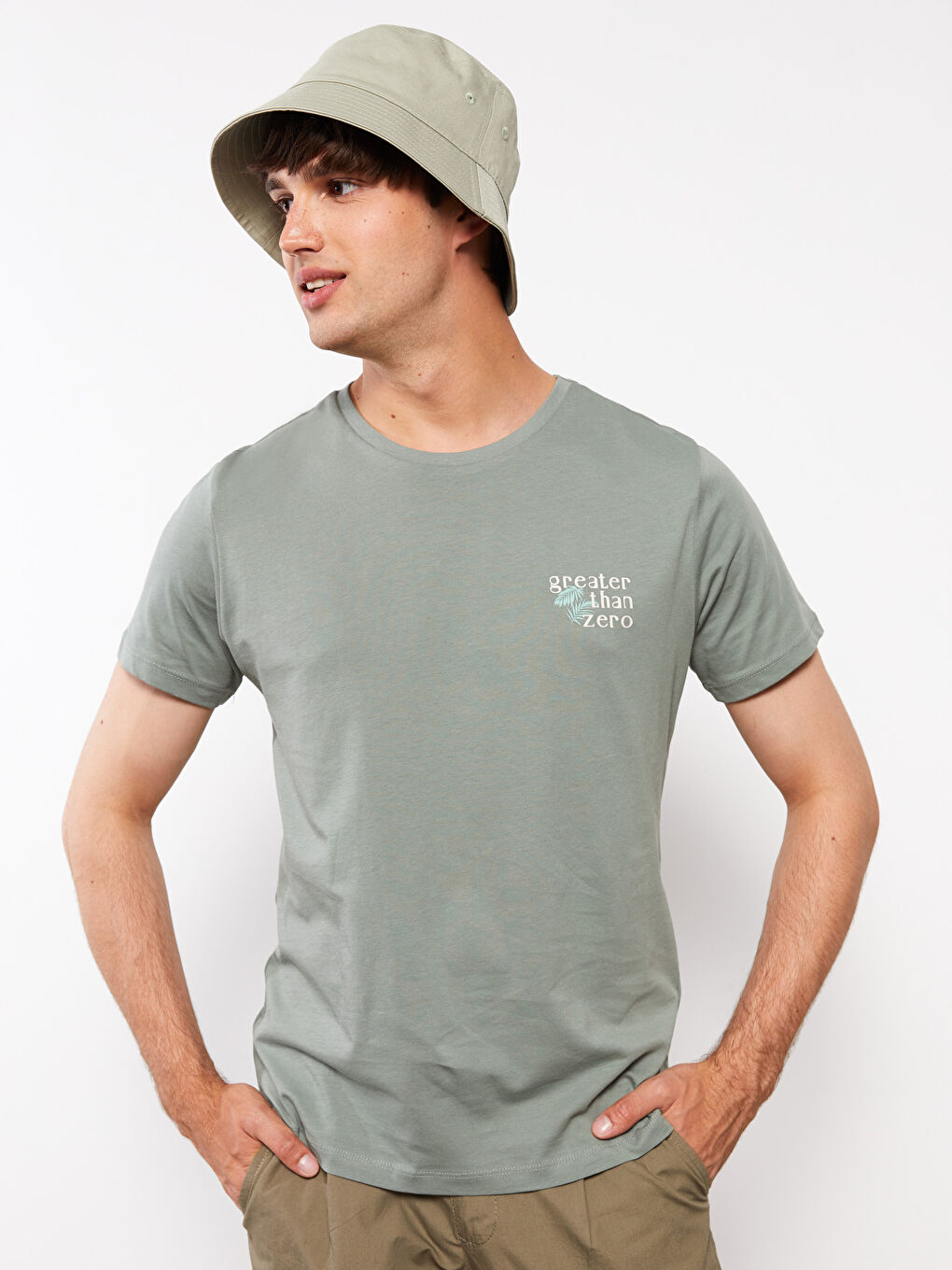 Crew Neck Short Sleeve Printed Combed Cotton Men's T-shirt-1