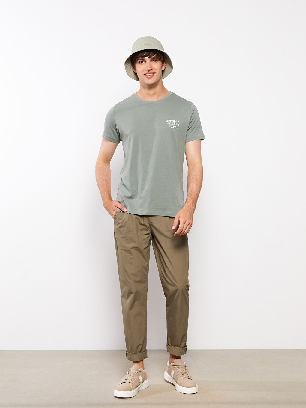 Crew Neck Short Sleeve Printed Combed Cotton Men's T-shirt-2