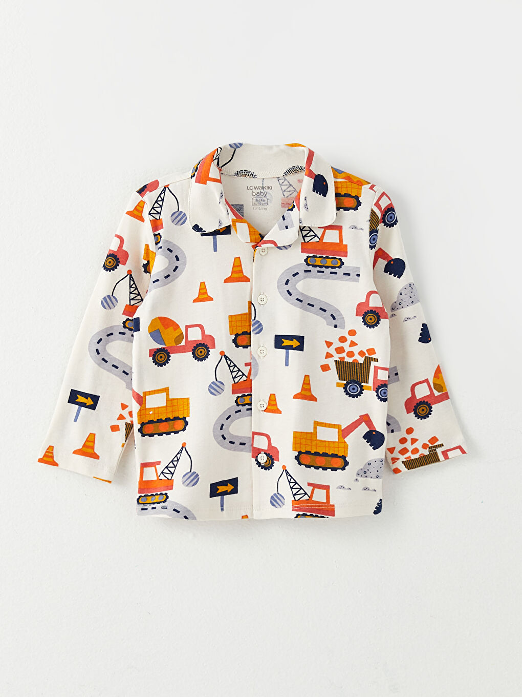 LCW baby Polo Neck Long Sleeve Printed Baby Boys' Pyjama Set -W27803Z1-LRB