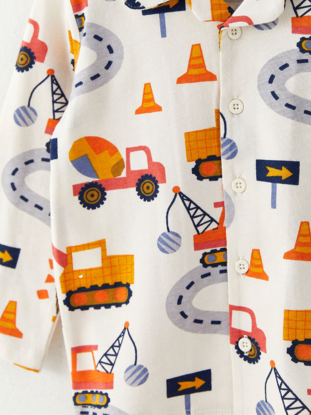 LCW baby Polo Neck Long Sleeve Printed Baby Boys' Pyjama Set -W27803Z1-LRB