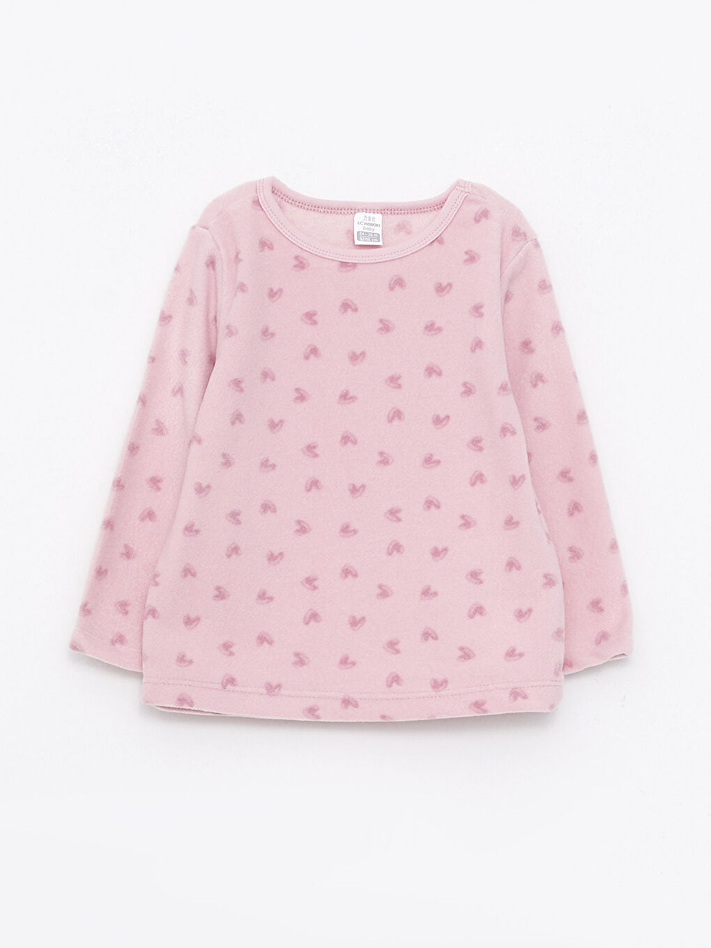 طقم بيجامة بناتي رضع بكم طويل ورقبة دائرية مطبوع-1