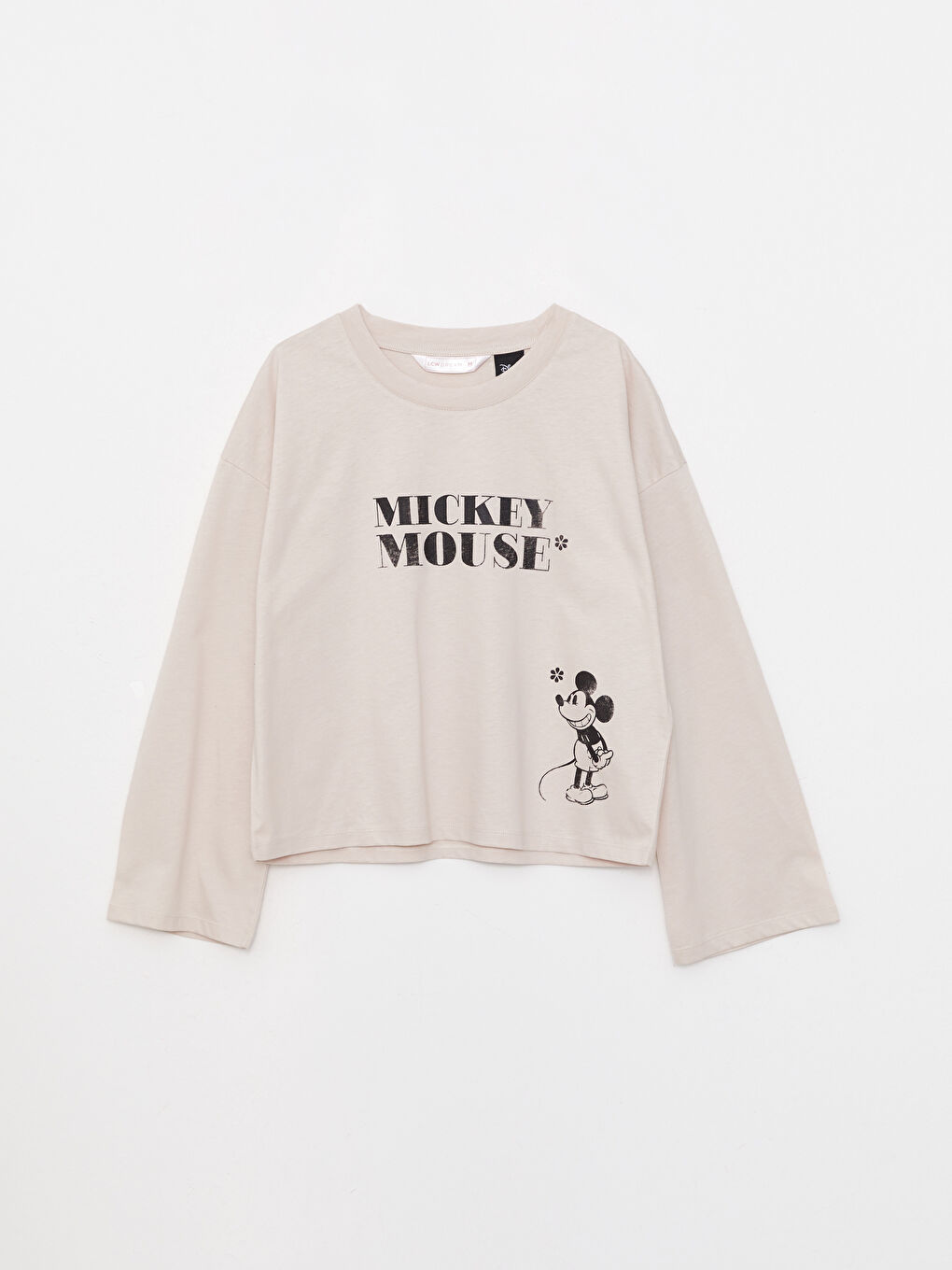 Crew Neck Mickey Mouse Printed Long Sleeve Cotton Women's Pajama Set-6