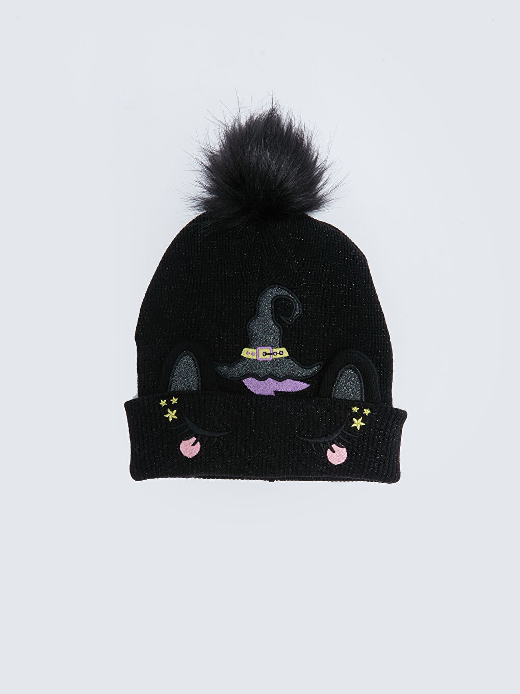 LCW ACCESSORIES Embroidered Pompom Detailed Girl Beanie -W27831Z4-HUC