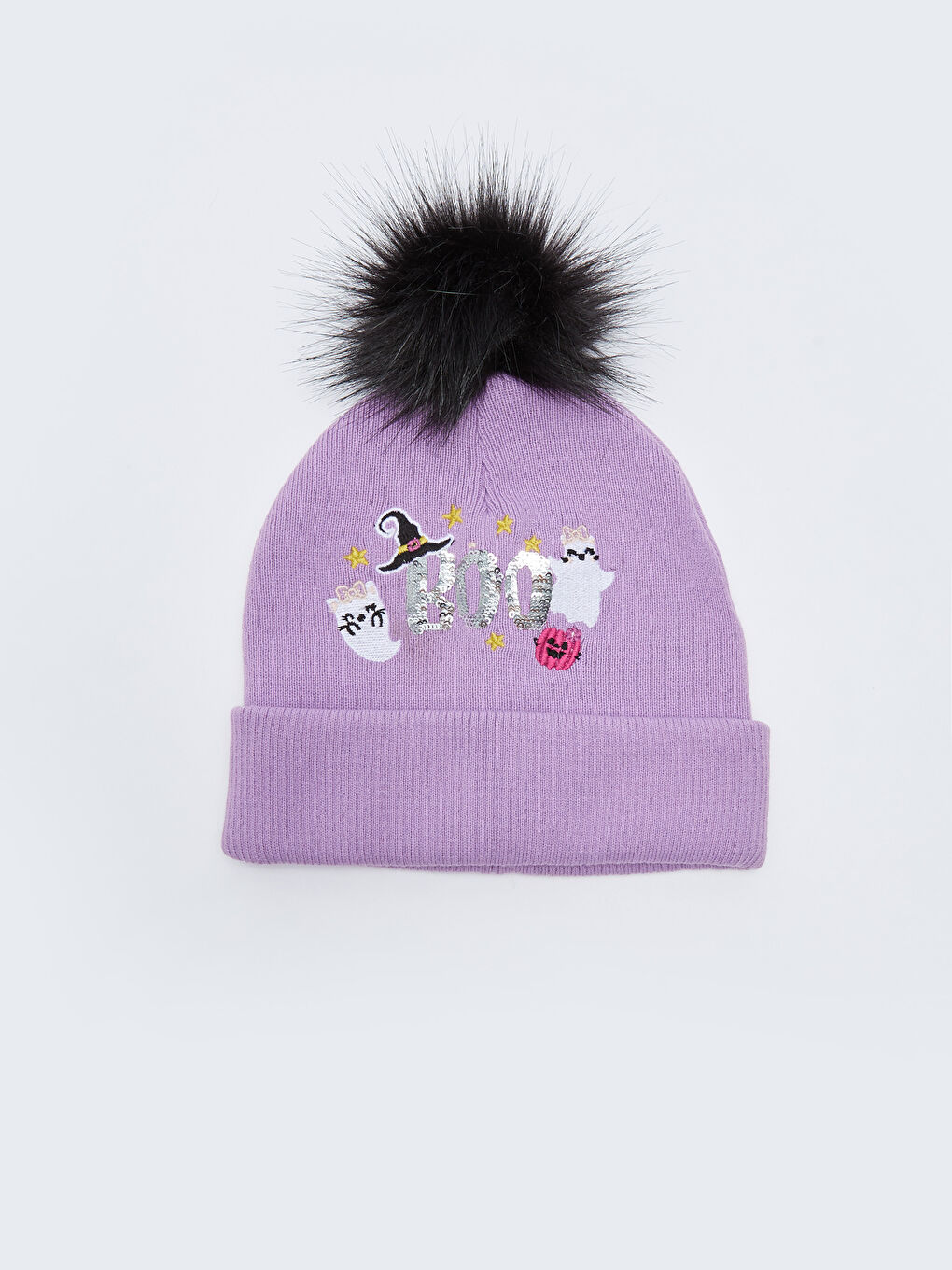 LCW ACCESSORIES Бродирано боне с помпон за момичета от трико -W27833Z4-GZU
