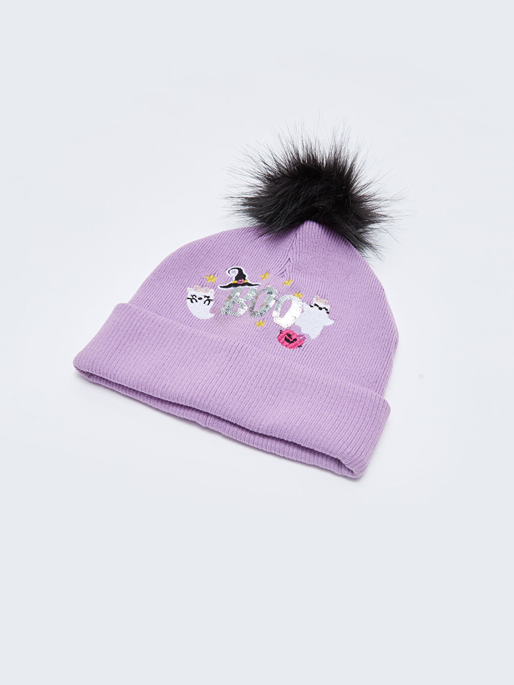 LCW ACCESSORIES Бродирано боне с помпон за момичета от трико -W27833Z4-GZU