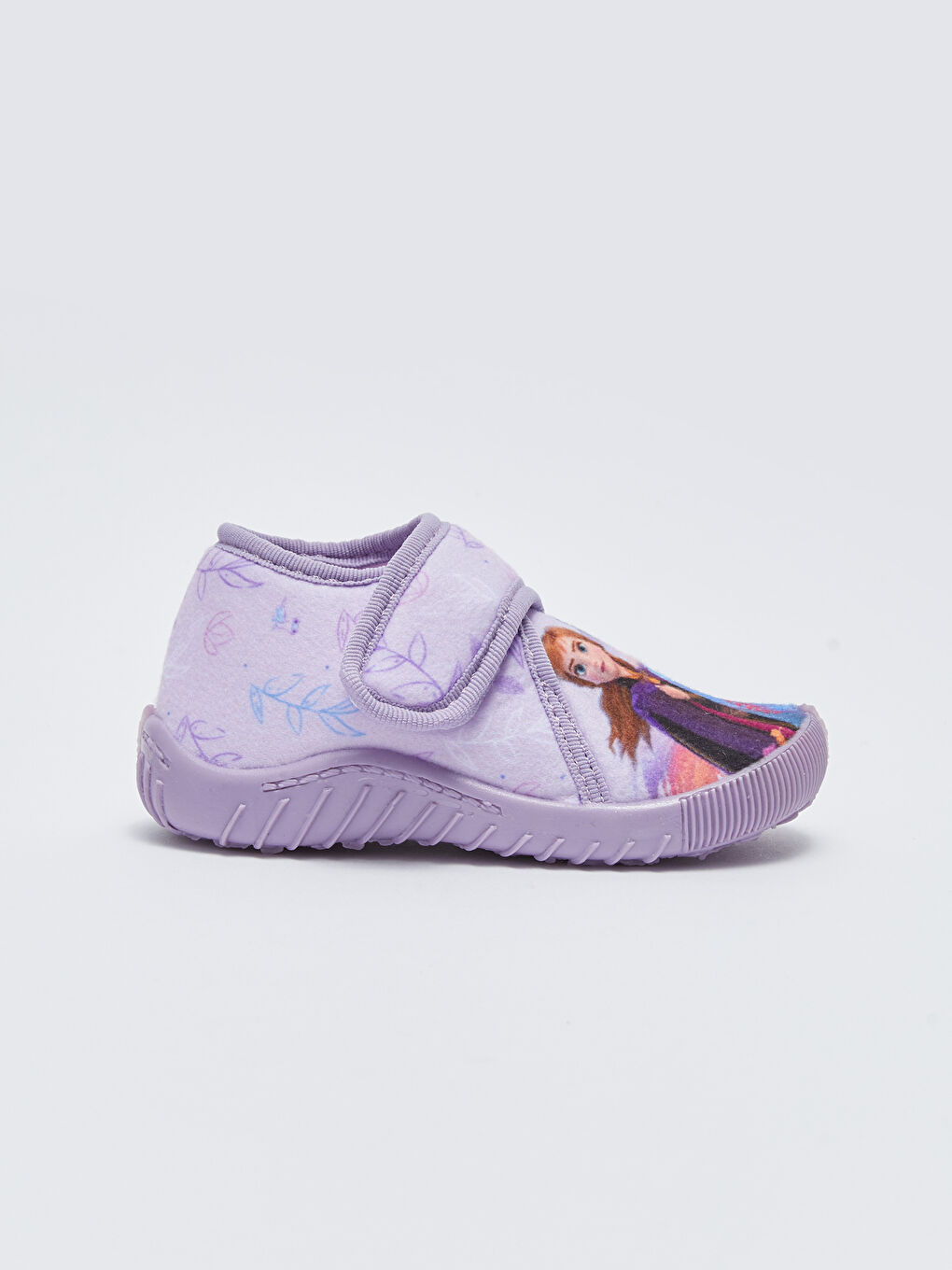 Lila Frozen Lisanslı Cırt Cırtlı Kız Bebek Panduf-1