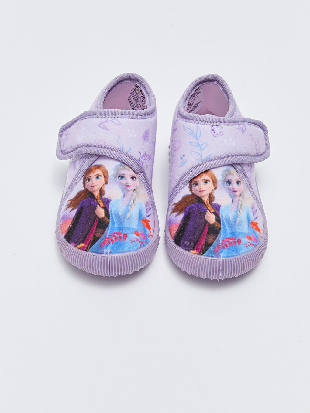 Lila Frozen Lisanslı Cırt Cırtlı Kız Bebek Panduf-2