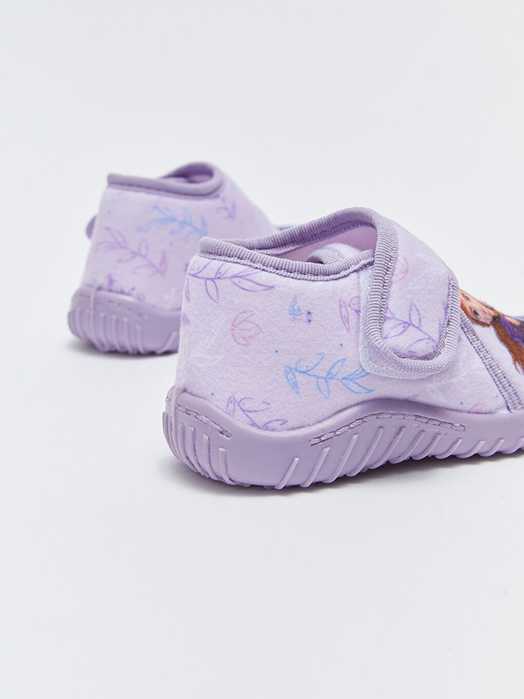 Lila Frozen Lisanslı Cırt Cırtlı Kız Bebek Panduf-4