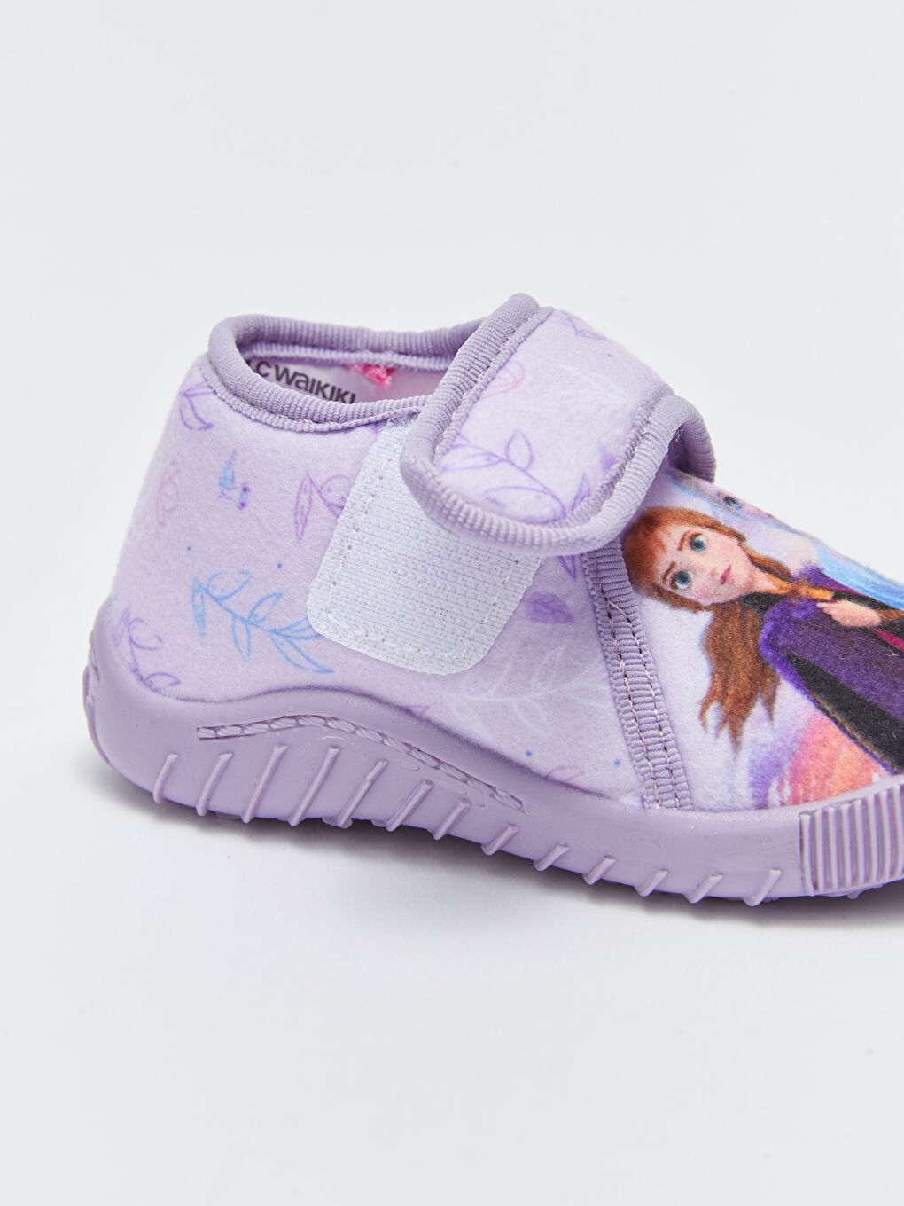 Lila Frozen Lisanslı Cırt Cırtlı Kız Bebek Panduf-5
