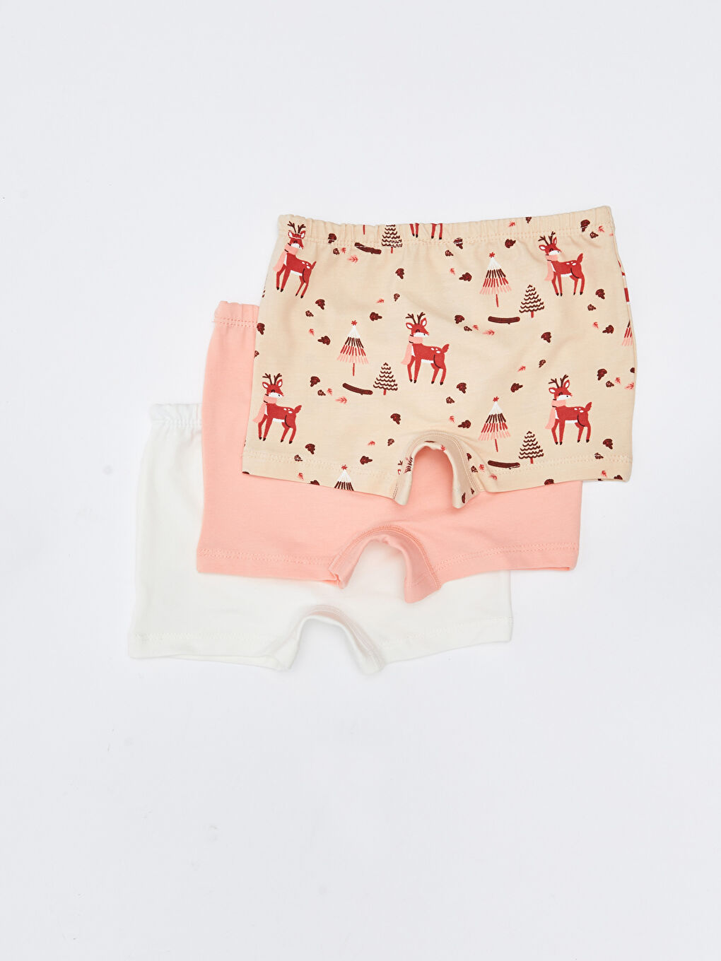 Beli Lastikli Kız Bebek Boxer 3'lü-1