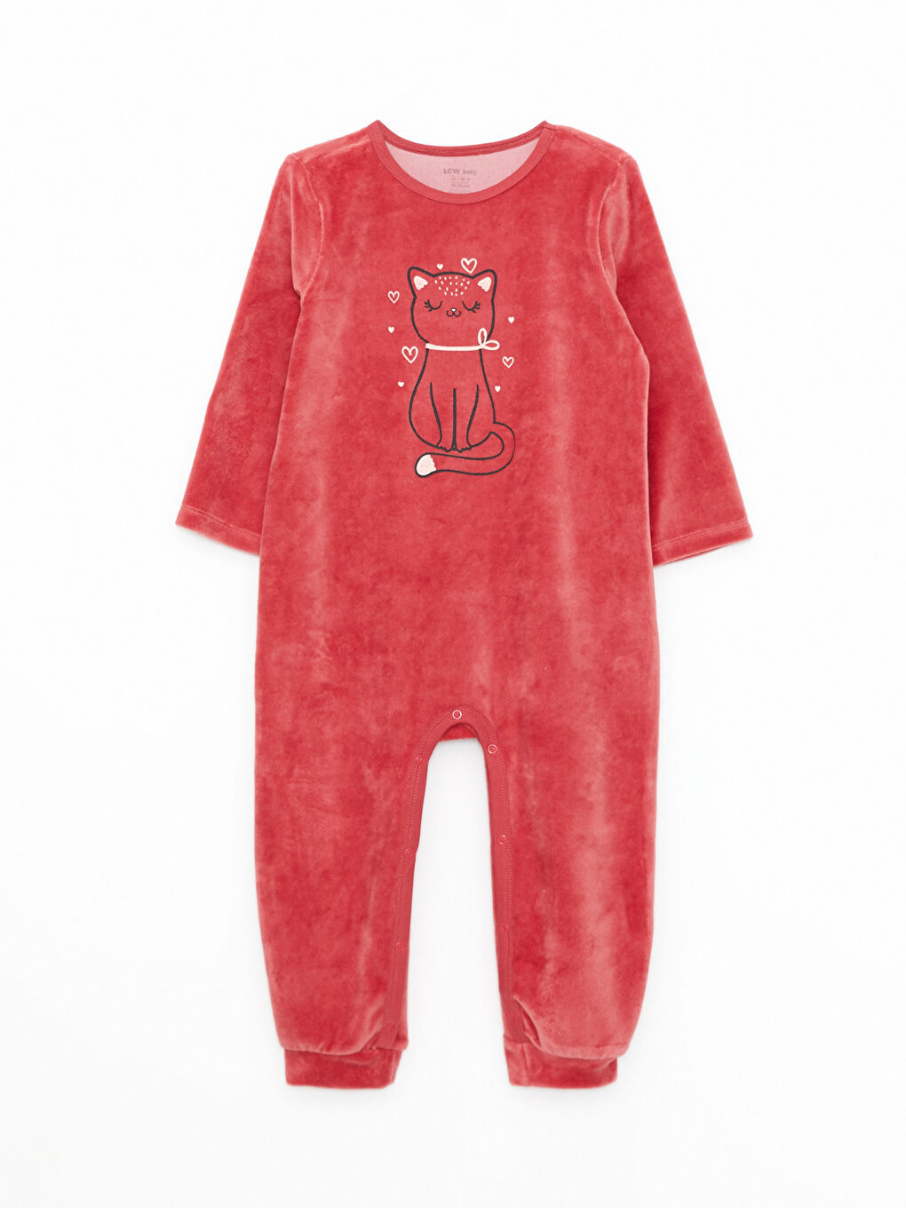 Rundhalsausschnitt Langarm Bedruckter Samt Baby Mädchen Overall