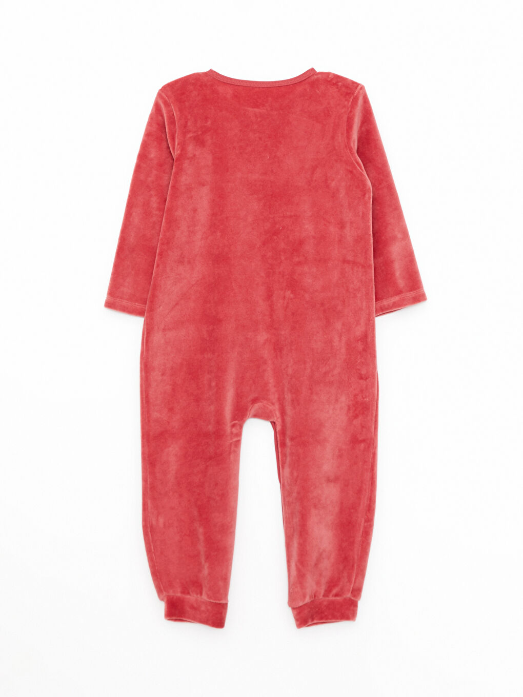 Rundhalsausschnitt Langarm Bedruckter Samt Baby Mädchen Overall-1