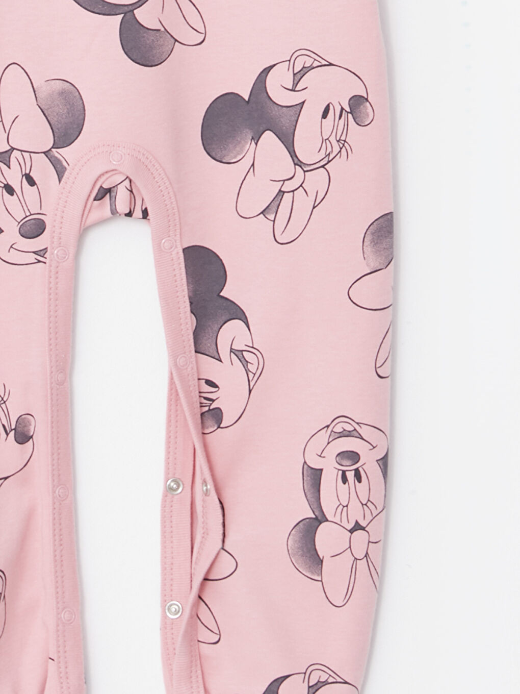 LCW baby Bisiklet Yaka Uzun Kollu Minnie Mouse Baskılı Kız Bebek Tulum 2'li -W27852Z1-LT8