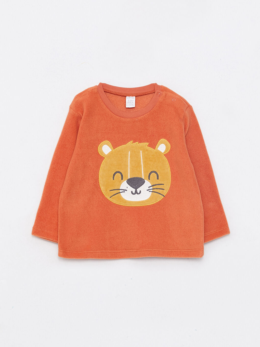 LCW baby Bisiklet Yaka Uzun Kollu Desenli Erkek Bebek Polar Pijama Takım -W27884Z1-RKZ