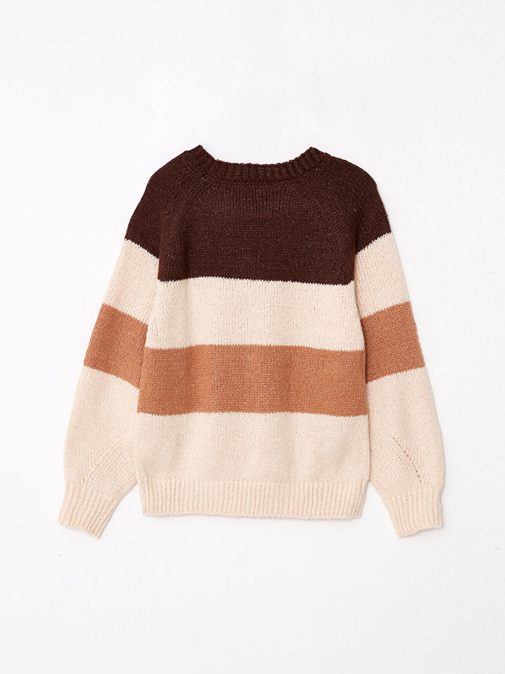 Pull-over en Tricot à Col Rond Bloc de Couleurs Manches Longues pour Femmes-6