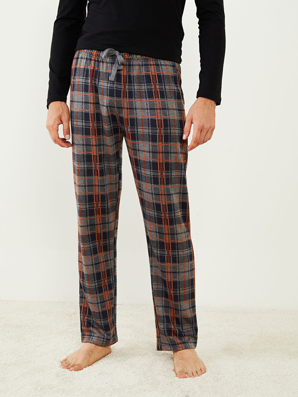 قيعان بيجامة كاروهات عادي للرجال-3