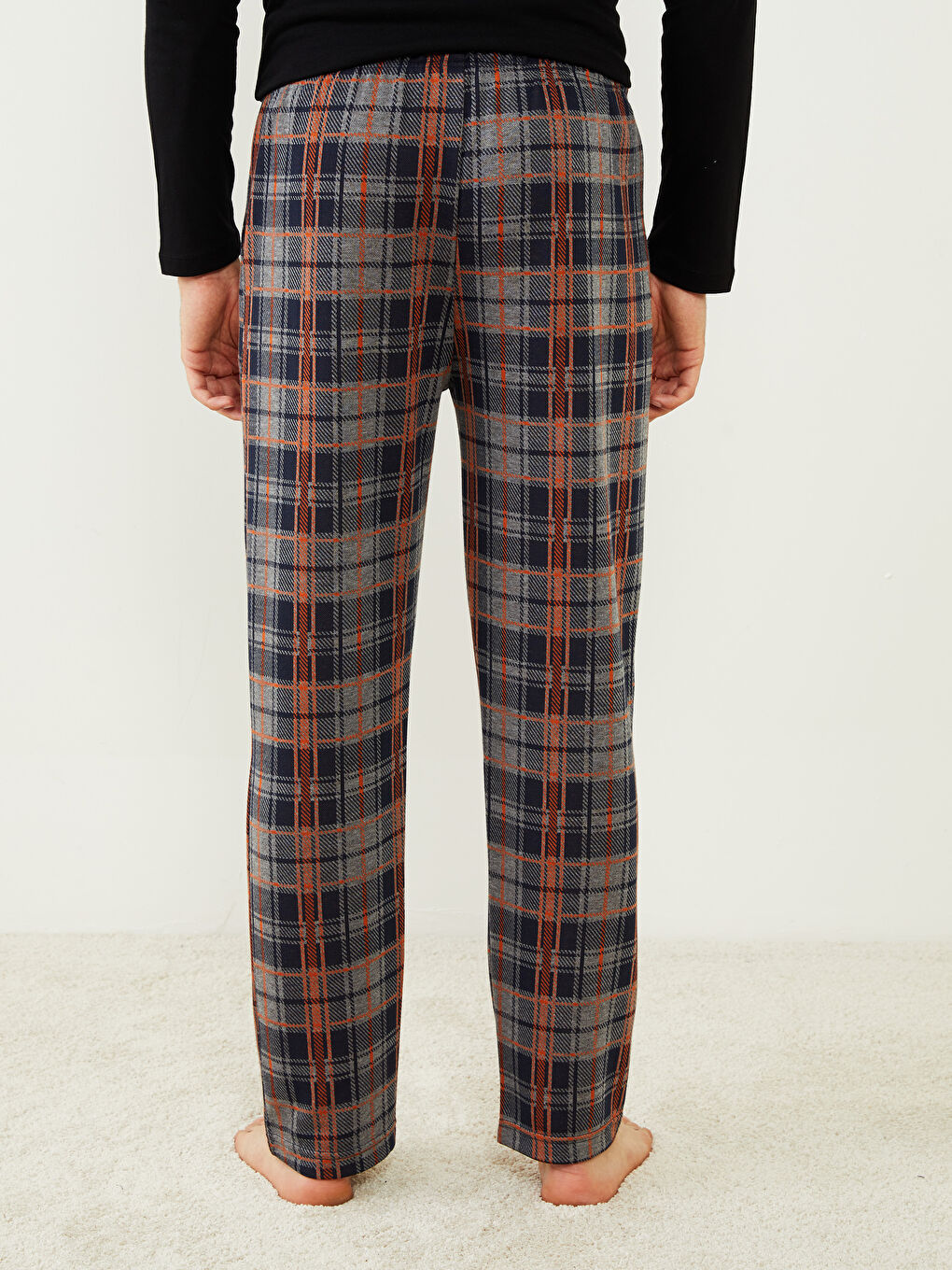 قيعان بيجامة كاروهات عادي للرجال-4