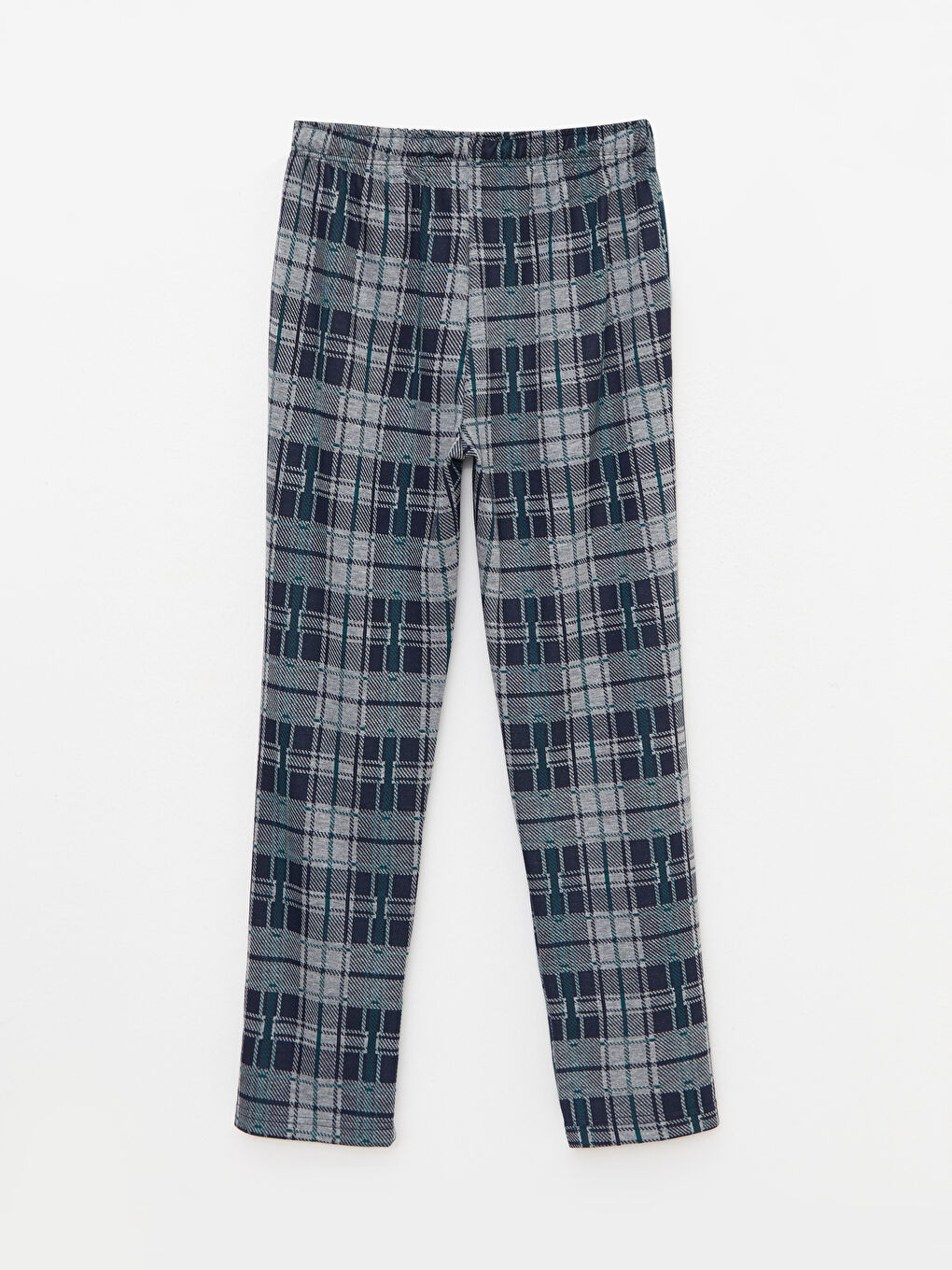 Yeşil Standart Kalıp Ekose Erkek Pijama Alt-6