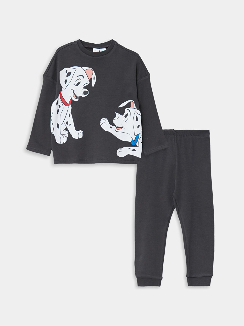 Пижамный комплект для малышей мальчиков с круглым вырезом, длинным рукавом и принтом 101 далматинец-2