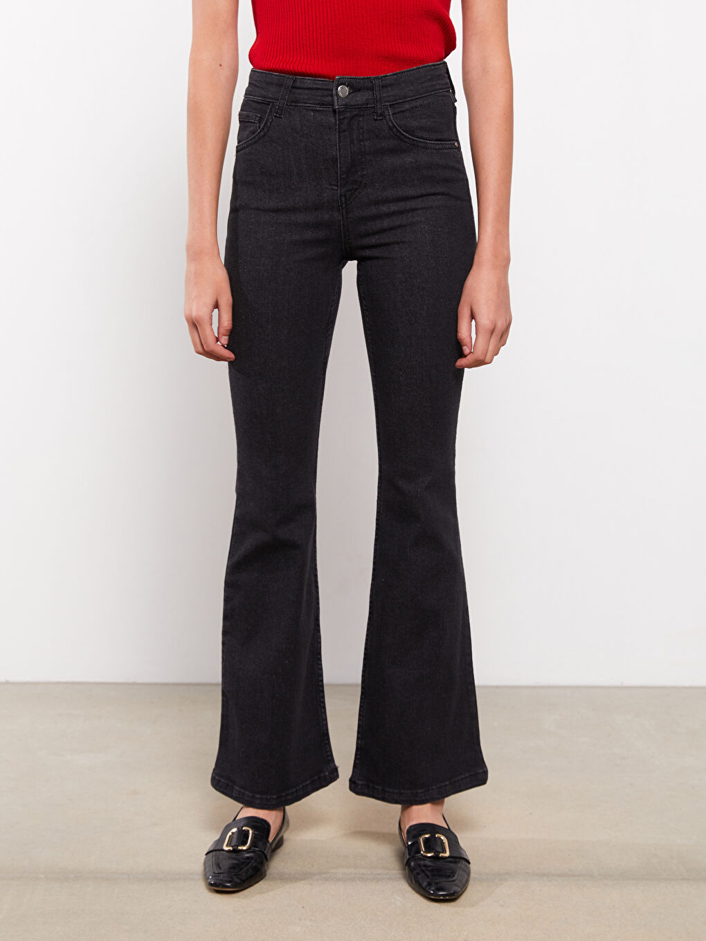 Дънки с висока талия, тънък силует, стандартни джобове, детайлни, за жени, Rodeo деним-3