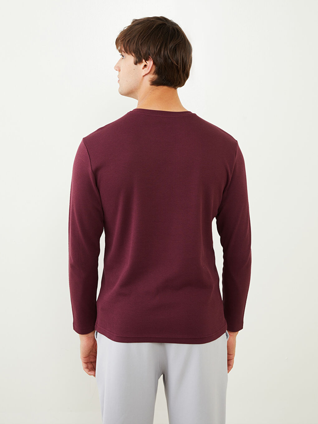 LC WAIKIKI Crew Neck Long Sleeve Men's Pyjama Top -W27929Z8-HEN