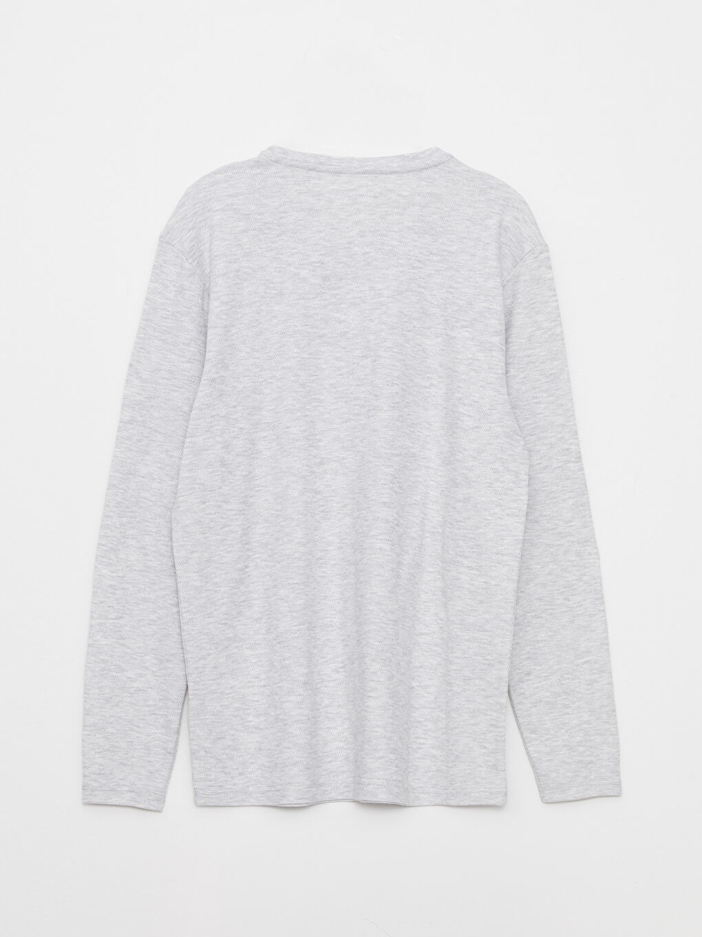 Bej Bisiklet Yaka Uzun Kollu Erkek Pijama Üst-6