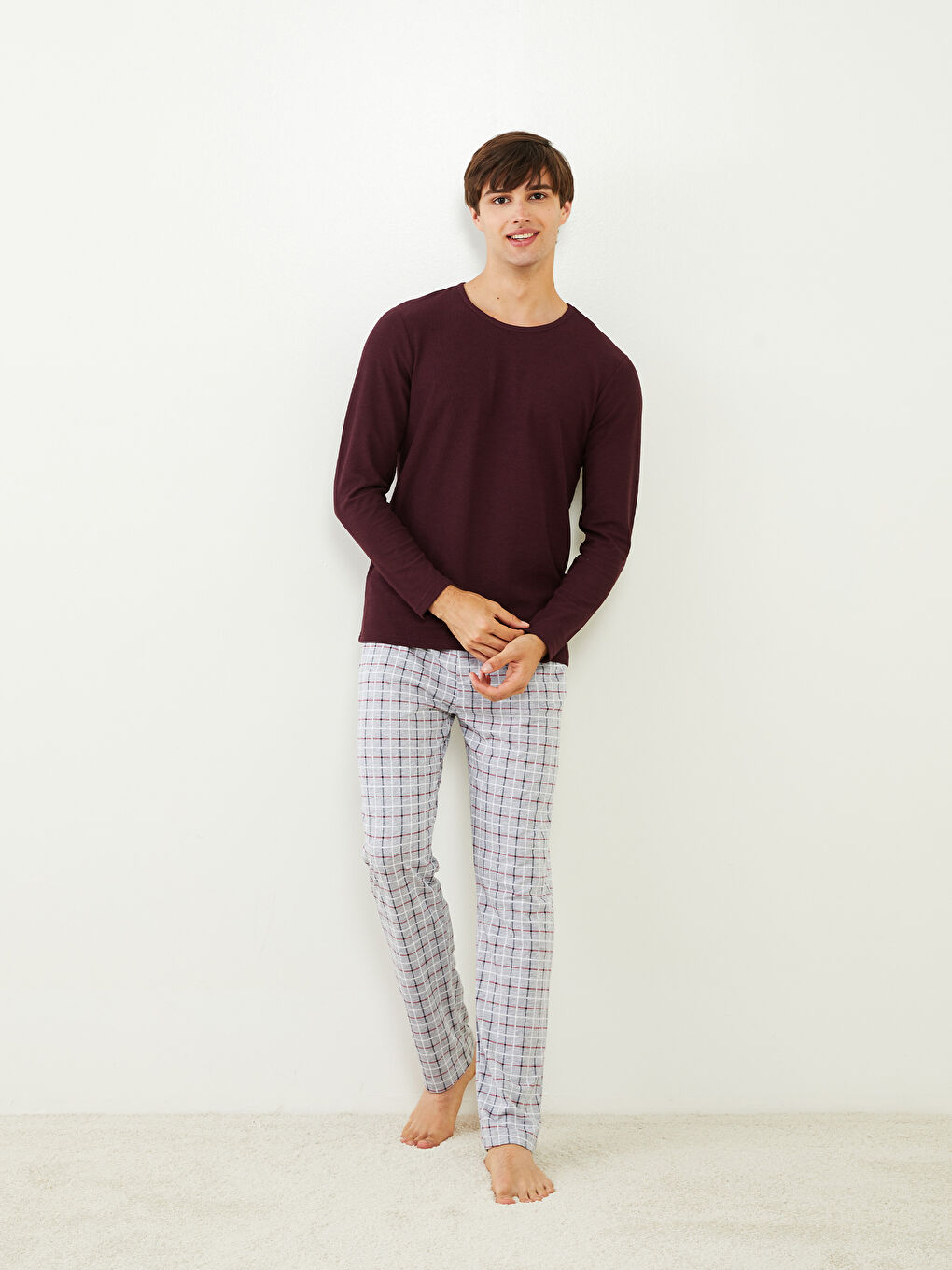 LC WAIKIKI Crew Neck Long Sleeve Men's Pyjama Top -W27930Z8-HEN