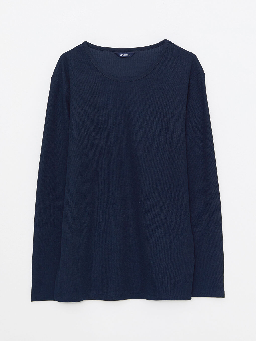 قميص بيجاما برقبة دائرية وكم طويل للرجال-5