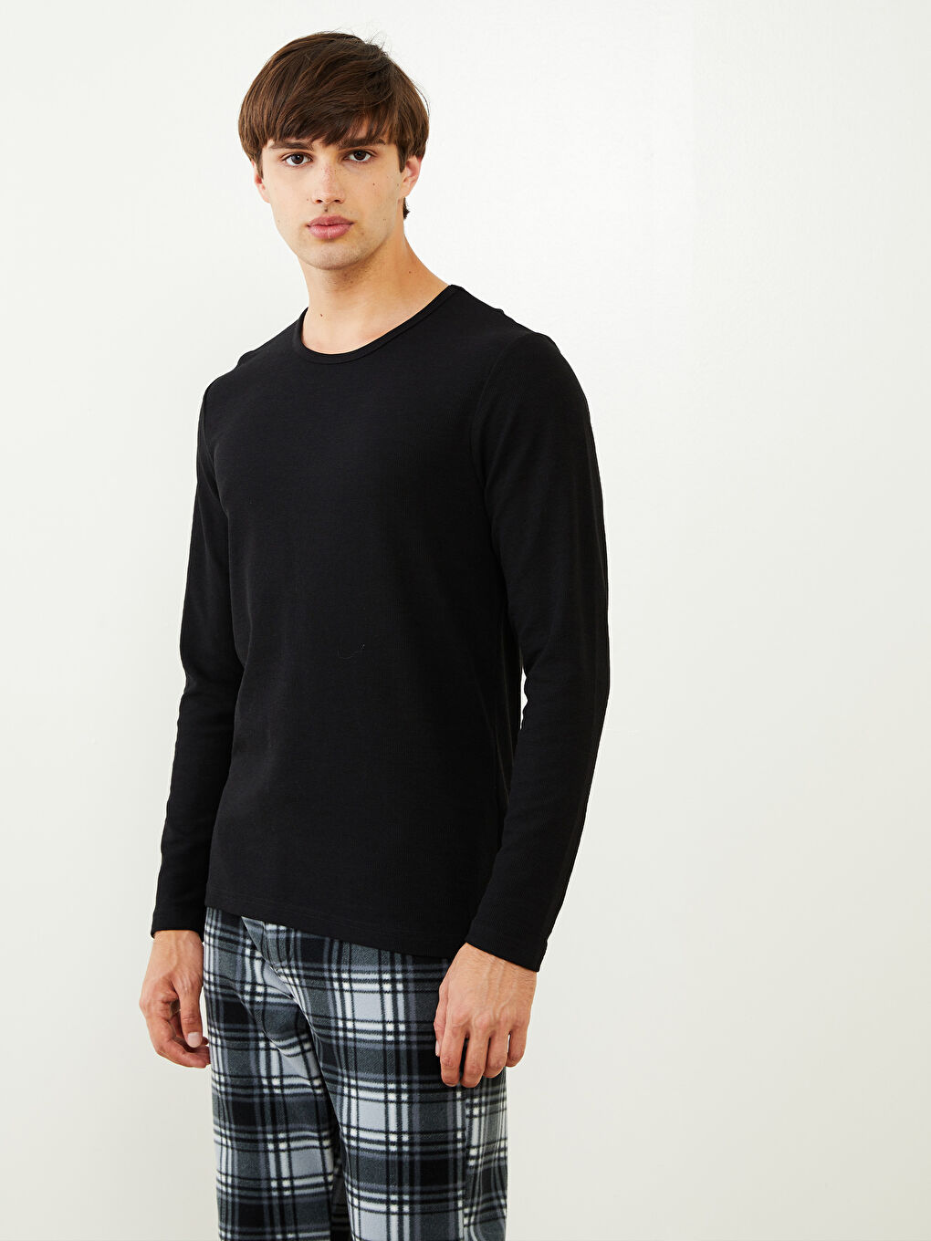 LC WAIKIKI Rundhalsausschnitt Langarm Pyjama-Oberteil für Herren -W27930Z8-RQN