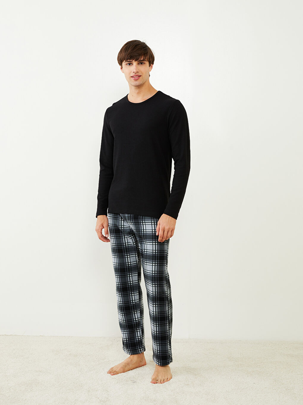 LC WAIKIKI Rundhalsausschnitt Langarm Pyjama-Oberteil für Herren -W27930Z8-RQN