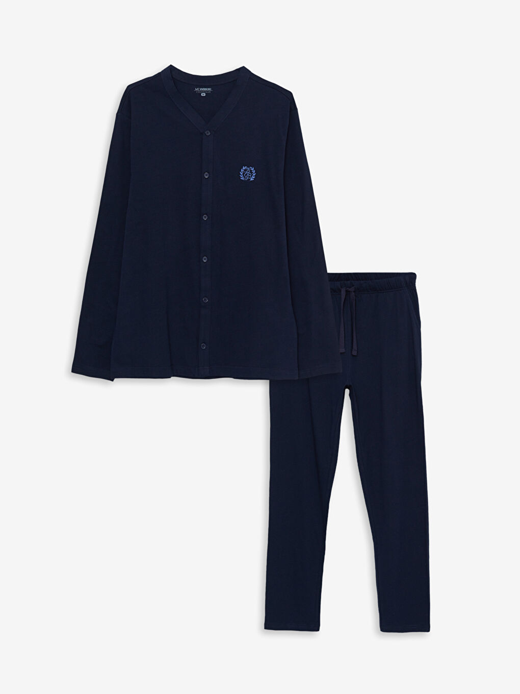 Lacivert Standart Kalıp Erkek Pijama Takımı-5