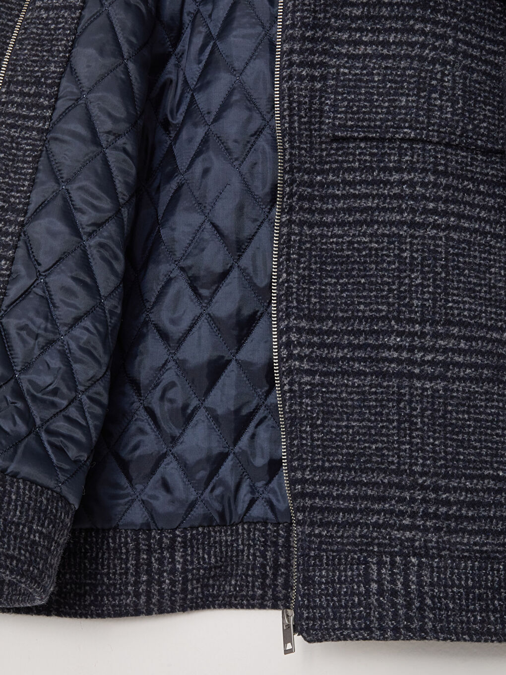 Lacivert Slim fit Gömlek Yaka Erkek Kaşe Kaban-9